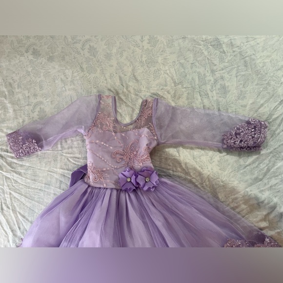 Custom princess dresses in a long sleeve and in color purple! Size 6 - Picture 10 of 16